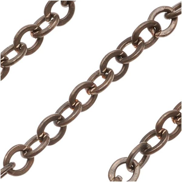 Vintaj Natural Brass Flat Cable Chain, 4mm x 3.5mm, by the Foot Hot on Sale