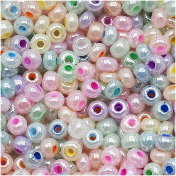 Czech Glass Seed Beads, 6 0 Round, Pastel Pearl Mix (1 Ounce) Hot on Sale