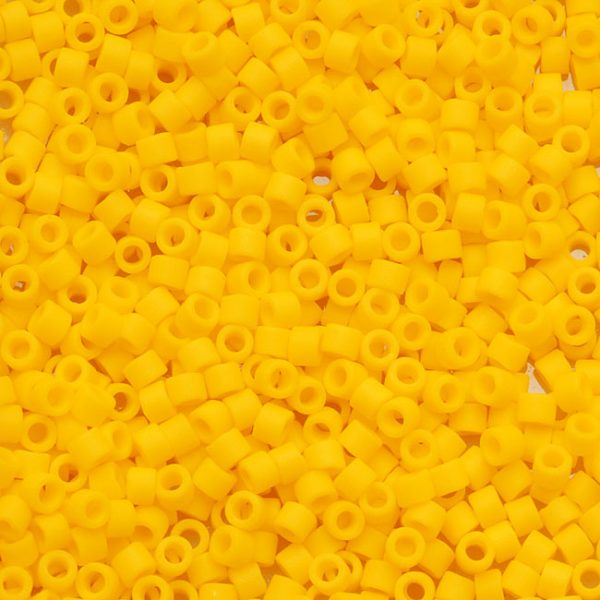 Miyuki Delica Seed Beads, 11 0 Size, Matte Opaque Canary Yellow DB1582 (2.5  Tube) on Sale - Image 2