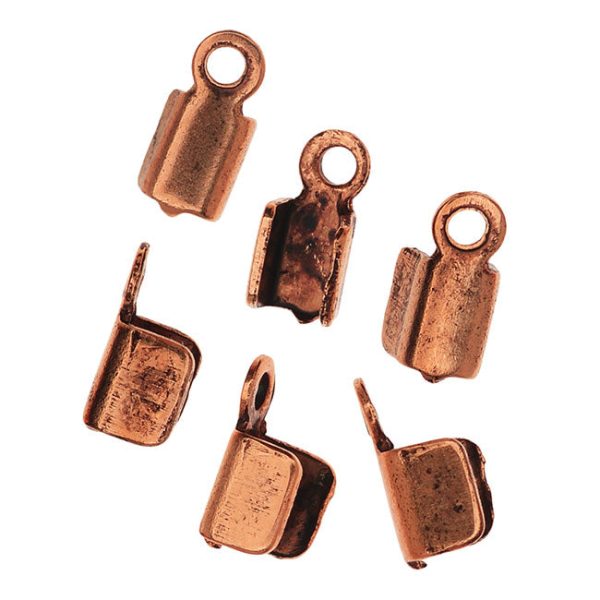 Nunn Design Foldover Crimp Ends, For Finishing Cords 2.5mm, Antiqued Copper Plated (6 Pieces) Online - Image 2