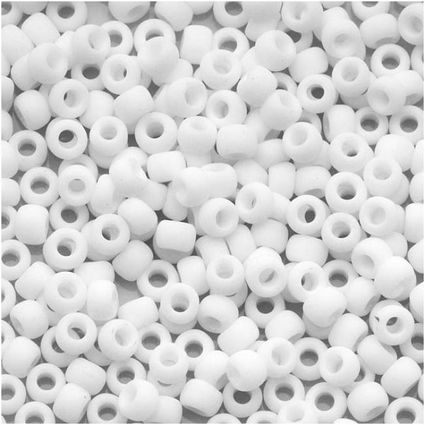 Toho Round Seed Beads 8 0 #41F Opaque Frosted White 8 Gram Tube For Cheap - Image 2