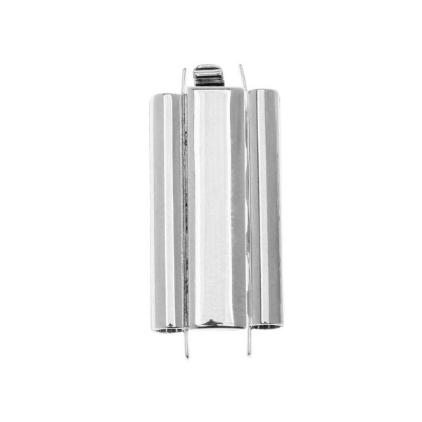 Elegant Elements Beadslides, Seed Bead Slide End Tube Clasp 24x10mm, Silver Plated (1 Set) Online Sale