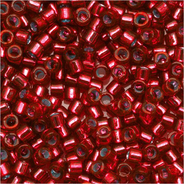 Miyuki Delica Seed Beads, 11 0 Size, Silver Lined Red DB602 (2.5  Tube) Online Sale