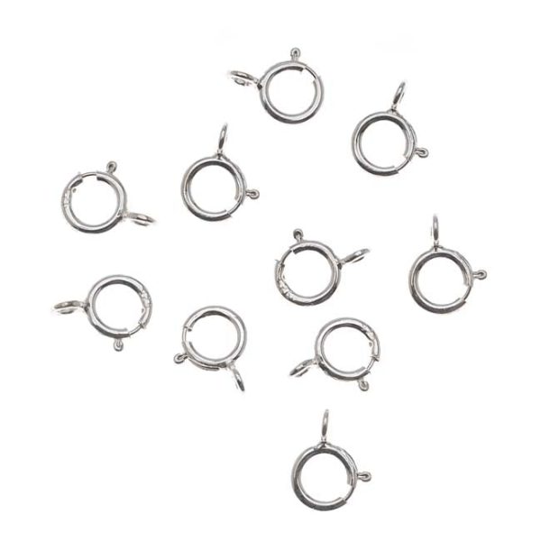 Spring Ring Clasps, Round with Open Ring 5mm, Sterling Silver (10 Pieces) Online now - Image 2
