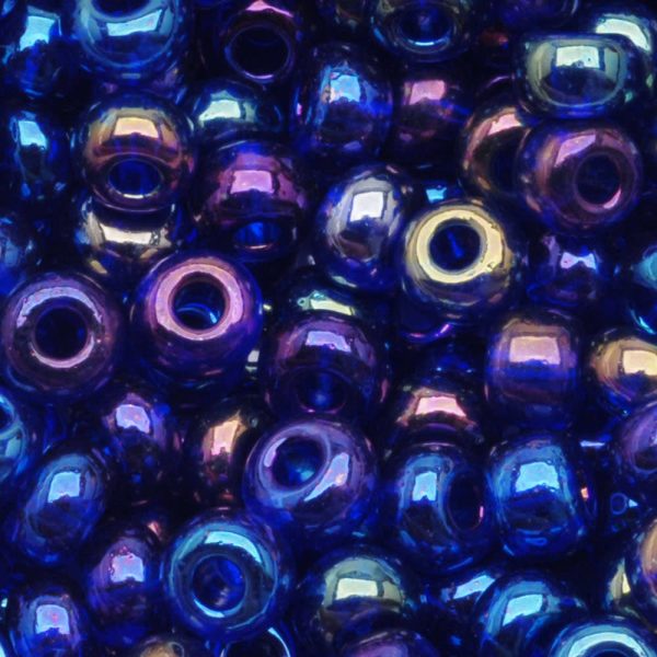 Czech Seed Beads 6 0 Cobalt Blue AB (1 Ounce) Online now - Image 2