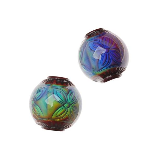 Mirage Color Changing Mood Beads - Round Ruby 12mm Diameter (2 pcs) Supply