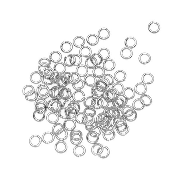Silver Plated JUMPLOCK Jump Rings 4mm Diameter 20 Gauge Thick (100 pcs) Sale - Image 2