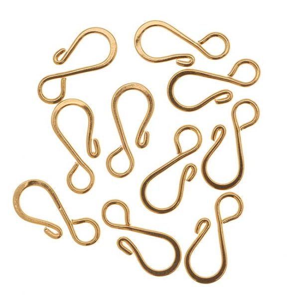 Clasps, S-Hook 19x9mm, 22K Gold Plated (20 Pieces) on Sale - Image 2