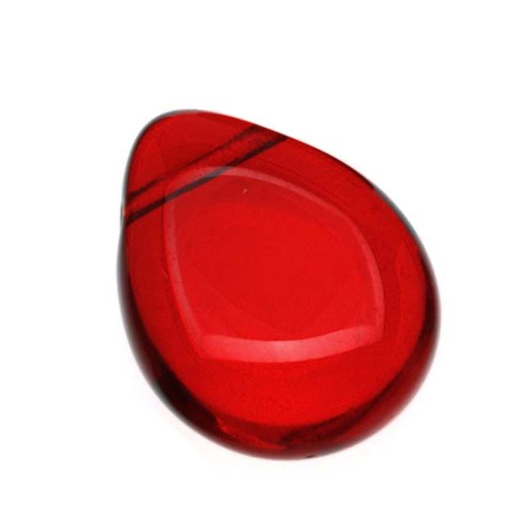 Czech Glass Beads Flat Pear Teardrops  - 16x12mm  Siam Ruby  (12 pcs) Online Sale