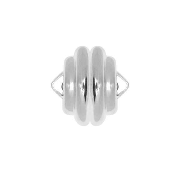 Mag-Lok Magnetic Clasps, Round with Loops 11mm Diameter, Silver Plated (1 Set) Online Sale