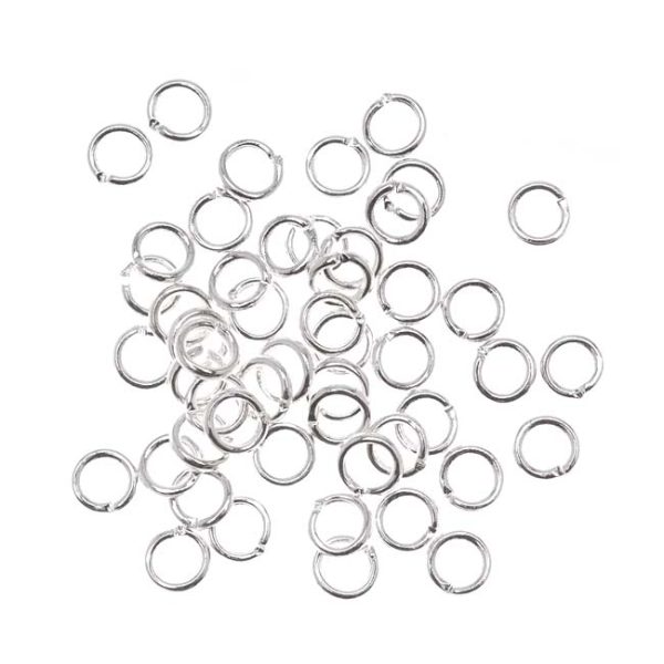 Silver Plated Open Jump Rings 5mm 18 Gauge (50 pcs) Discount - Image 2