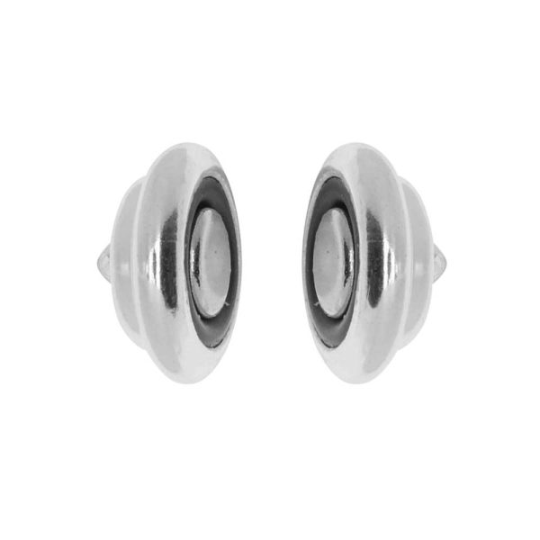 Mag-Lok Magnetic Clasps, Round with Loops 11mm Diameter, Silver Plated (1 Set) Online Sale - Image 2