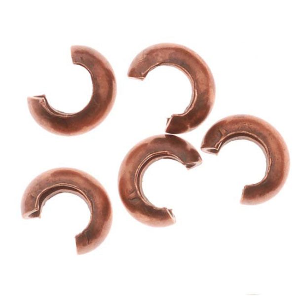 Crimp Bead Covers, 3mm, Antiqued Copper (50 Pieces) Cheap