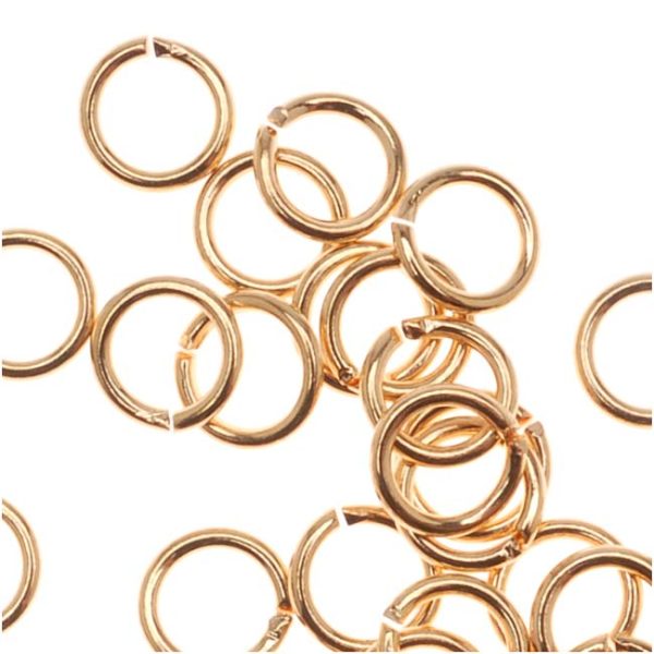 22K Gold Plated Open Jump Rings 4mm 22 Gauge (50 pcs) Online now
