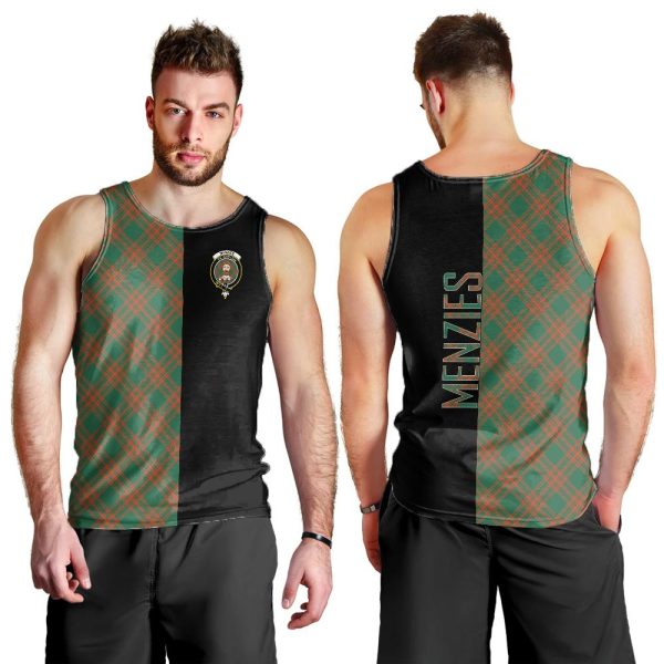 Menzies Green Ancient Tartan Crest Men s Tank Top - Cross Style Cheap - Image 2