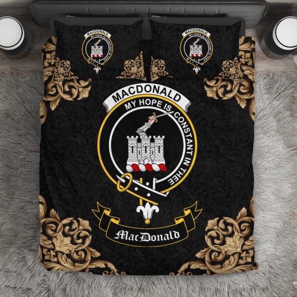 MacDonald (Clan Ranald) Crest Black Bedding Set Hot on Sale