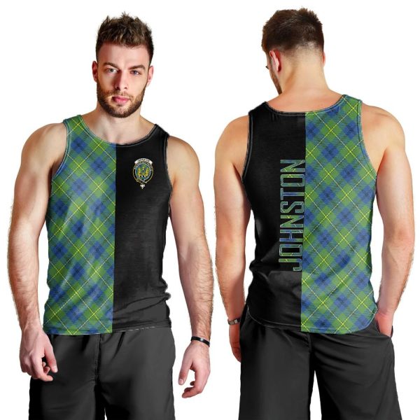 Johnston Ancient Tartan Crest Men s Tank Top - Cross Style For Cheap - Image 2