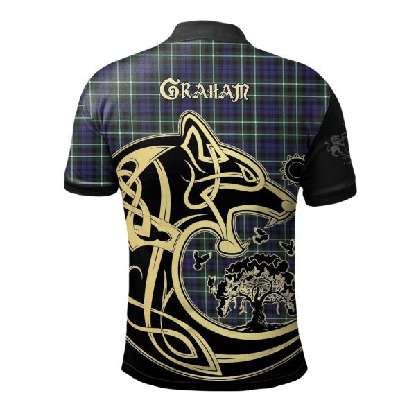 Graham of Montrose Modern Tartan Polo Shirt Viking Wolf Hot on Sale - Image 2