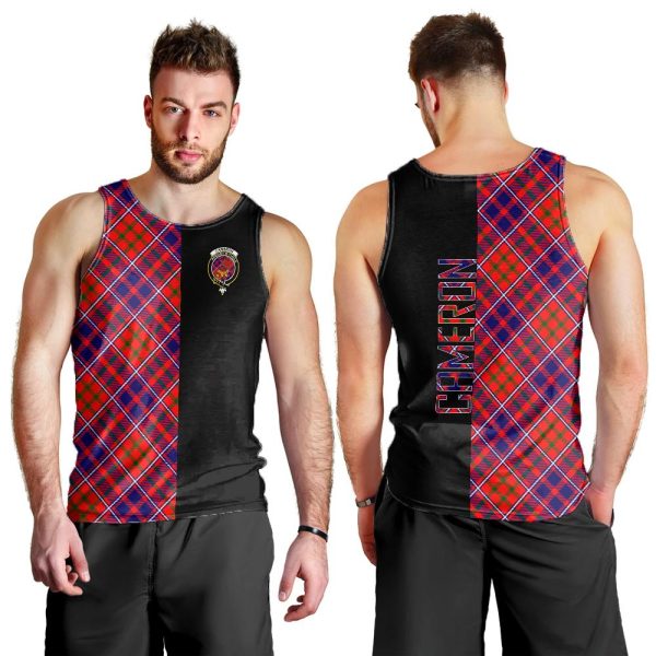 Cameron of Lochiel Modern Tartan Crest Men s Tank Top - Cross Style on Sale - Image 2