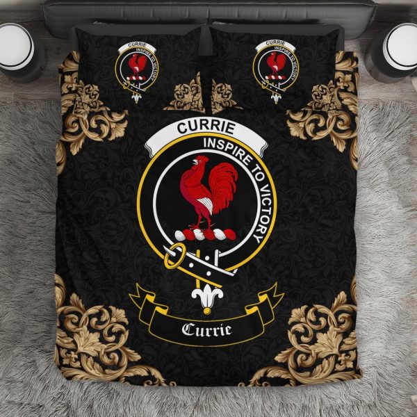Currie or Curry Crest Black Bedding Set For Cheap