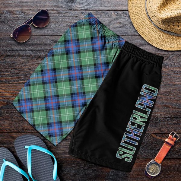 Sutherland Old Ancient Tartan Crest Men s Short - Cross Style For Cheap