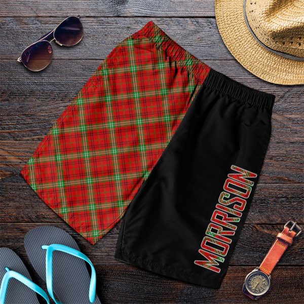 Morrison Red Modern Tartan Crest Men s Short - Cross Style Sale