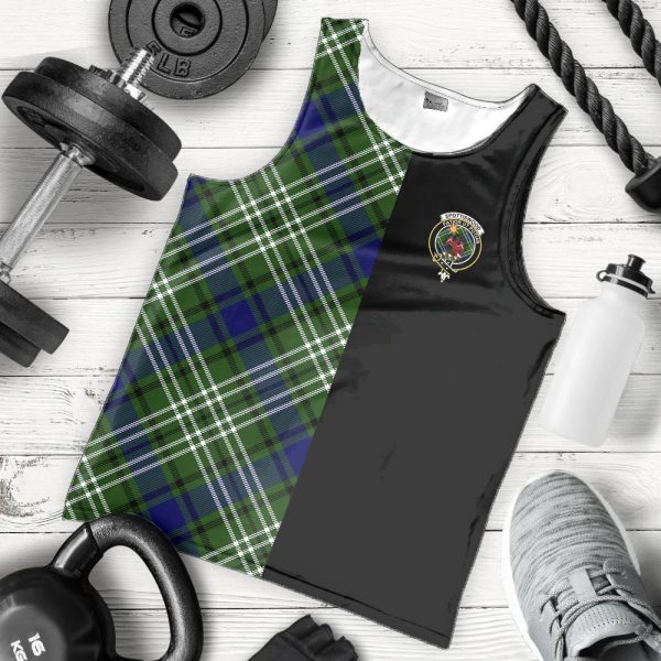 Spottiswood Tartan Crest Men s Tank Top - Cross Style Fashion