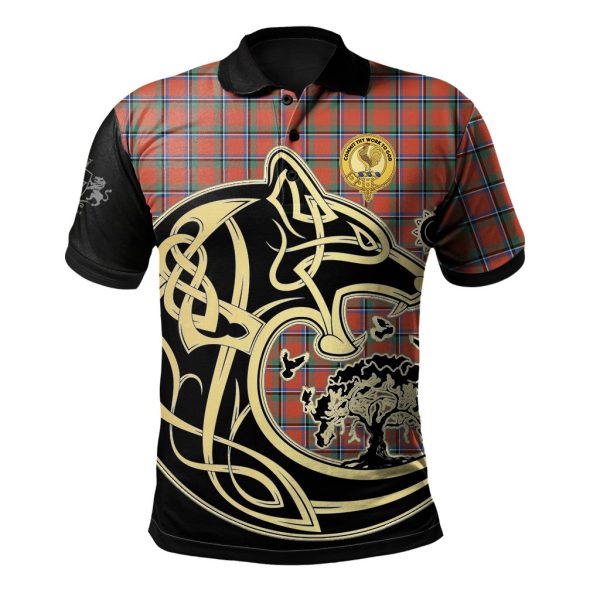 Sinclair Ancient Tartan Polo Shirt Viking Wolf For Sale