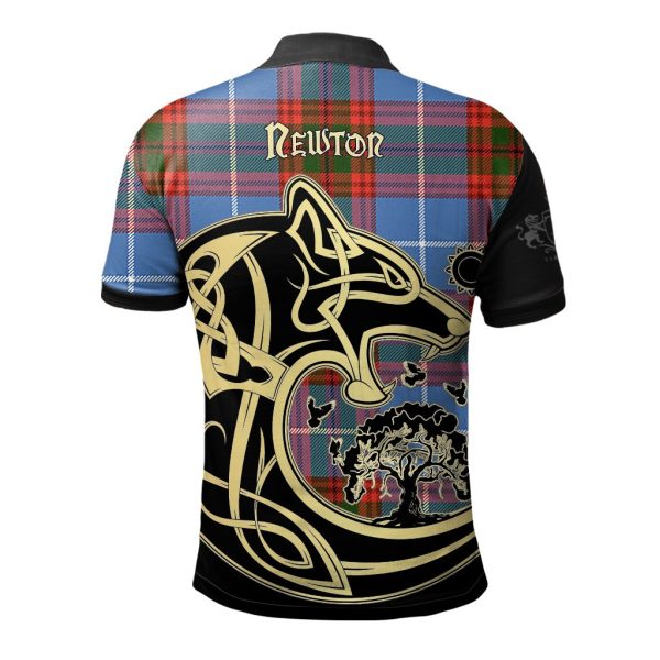 Newton Tartan Polo Shirt Viking Wolf Discount - Image 2