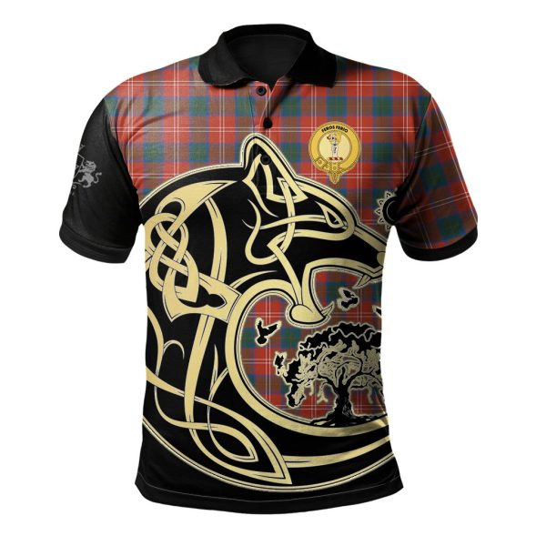 Chisholm Ancient Tartan Polo Shirt Viking Wolf Discount