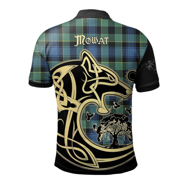 Mowat Tartan Polo Shirt Viking Wolf Online now - Image 2