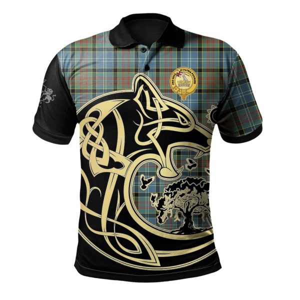 Paisley Tartan Polo Shirt Viking Wolf Fashion
