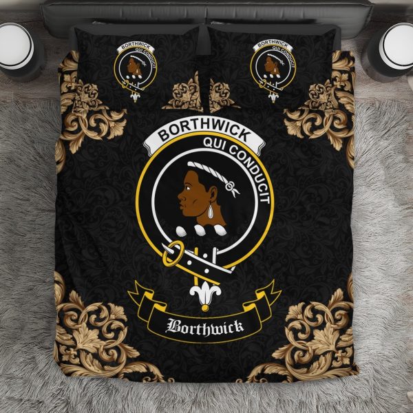 Borthwick Crest Black Bedding Set For Cheap