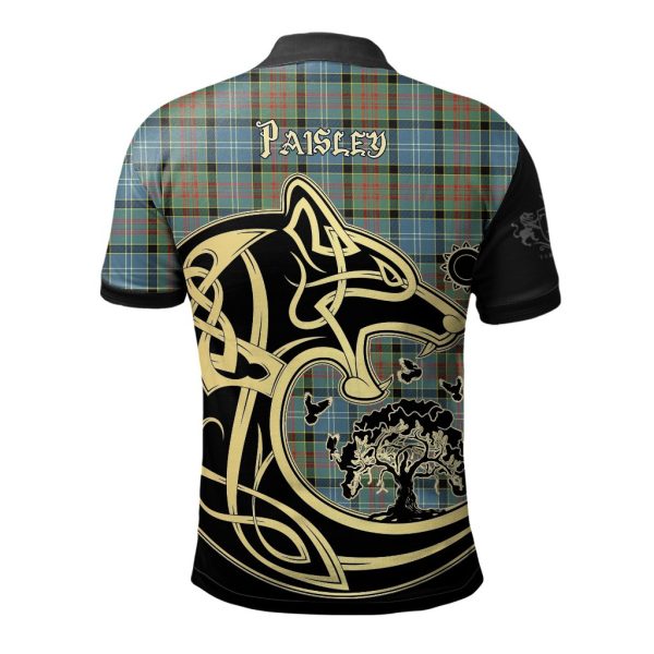 Paisley Tartan Polo Shirt Viking Wolf Fashion - Image 2