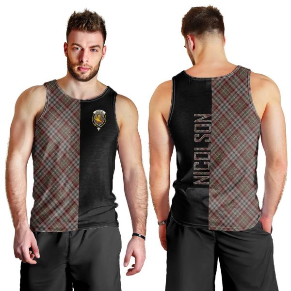 Nicolson Hunting Weathered Tartan Crest Men s Tank Top - Cross Style on Sale - Image 2